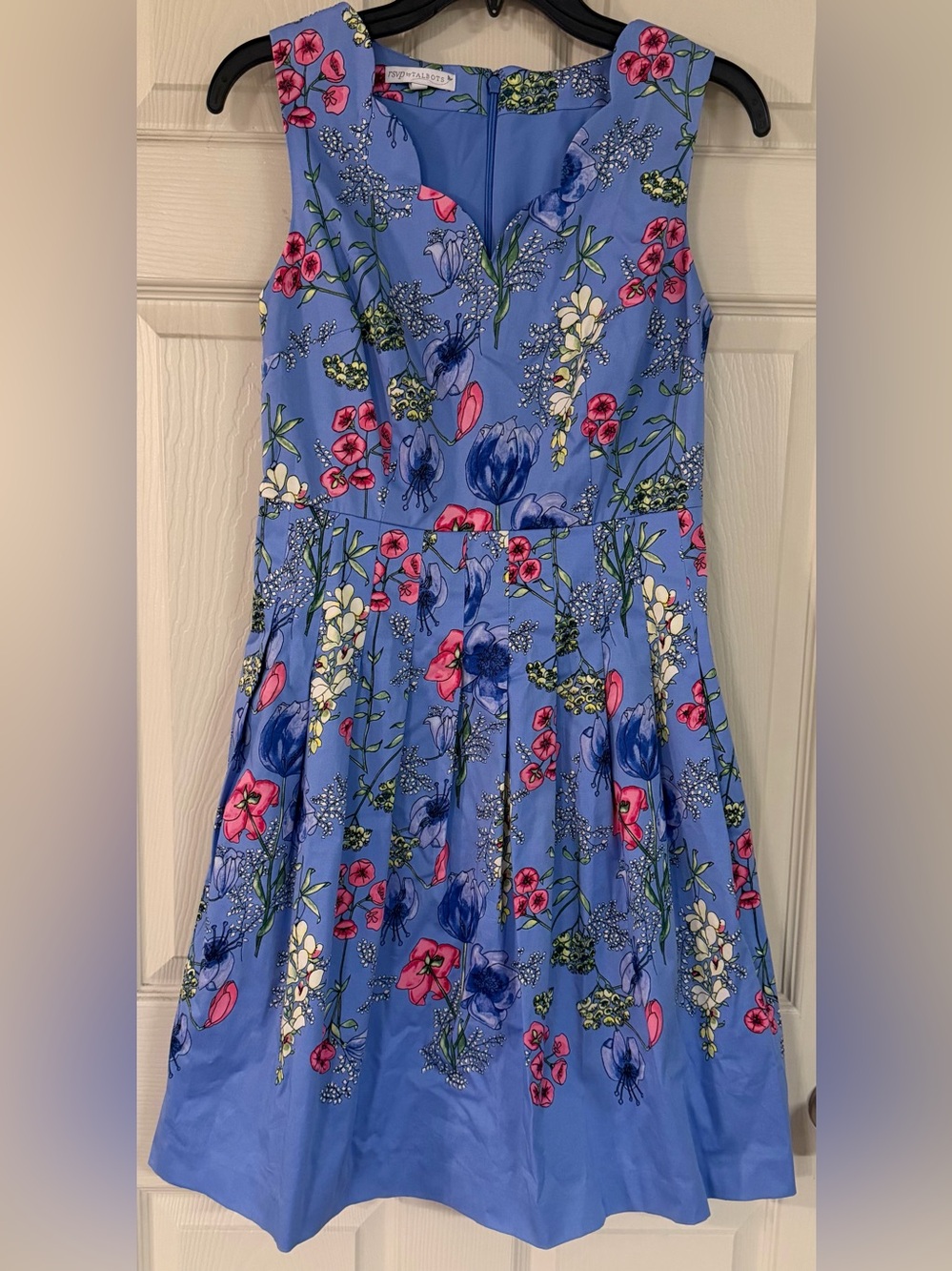 Rsvp by Talbots Dress Floral Scalloped Neck 2P